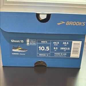 Brooks Ghost 15 Men's Shoes in Blue and Neon Green